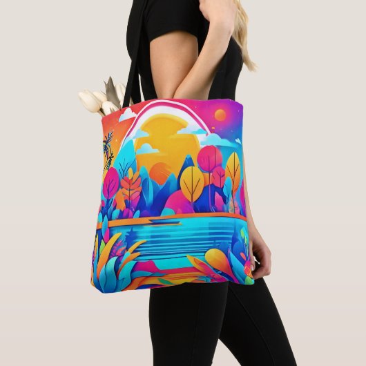 Vibrant Sunrise Landschap Tote Bag (Dichtbij)