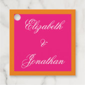 Vibrant Sunrise Minimalist Mix & Match Weddenschap Bedankjes Labels (Voorkant)