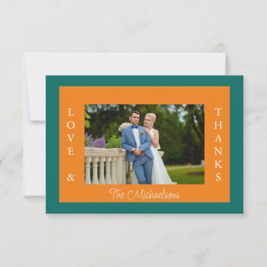 Vibrant Sunrise Minimalist Mix & Match Weddenschap Bedankkaart (Voorkant)