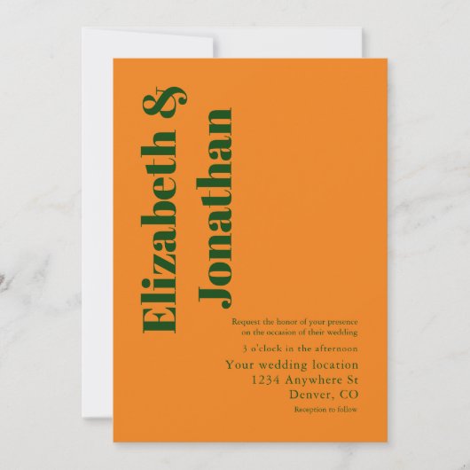 Vibrant Sunrise Minimalist Mix & Match Weddenschap Kaart (Voorkant)