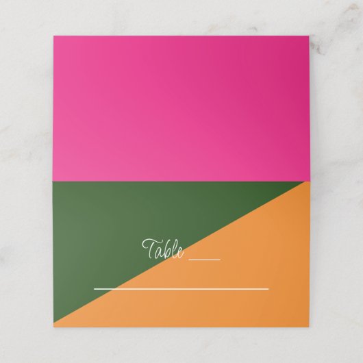 Vibrant Sunrise Minimalist Mix & Match Weddenschap Plaatskaartje (Buitenkant ongevouwen)