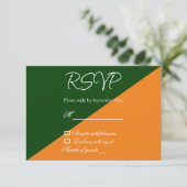 Vibrant Sunrise Minimalist Mix & Match Weddenschap RSVP Kaartje (Staand voorkant)
