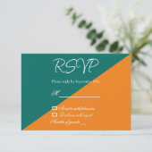 Vibrant Sunrise Minimalist Mix & Match Weddenschap RSVP Kaartje (Staand voorkant)