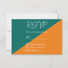 Vibrant Sunrise Minimalist Mix & Match Weddenschap RSVP Kaartje