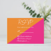 Vibrant Sunrise Minimalist Mix & Match Weddenschap RSVP Kaartje (Staand voorkant)