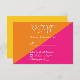 Vibrant Sunrise Minimalist Mix & Match Weddenschap RSVP Kaartje