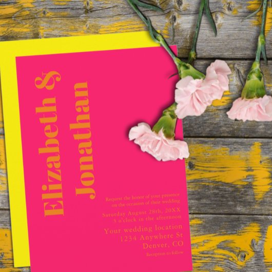 Vibrant Sunrise Minimalist Mix & Match Wedding Kaart