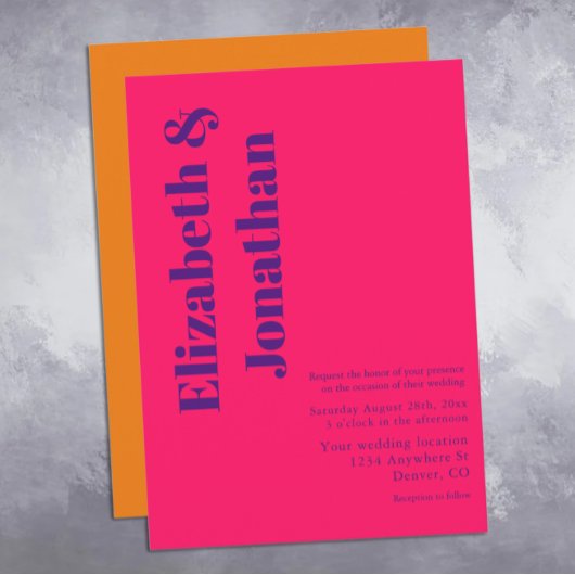 Vibrant Sunrise Minimalist Mix & Match Wedding Kaart