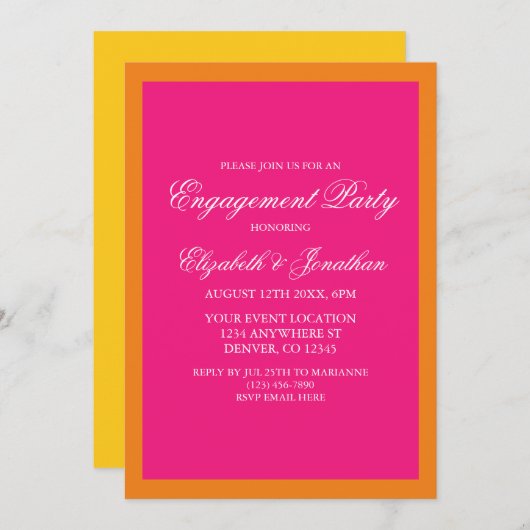 Vibrant Sunrise-minimalistische Partij Kaart (Voorkant / Achterkant)