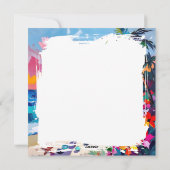Vibrant Sunset Abstract Beach Scene Feestdagenkaart (Achterkant)