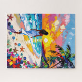Vibrant Sunset Abstract Beach Scene Legpuzzel (Horizontaal)
