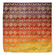 Vibrant Sunset Burgundy Oranje Gold Faux Artwork