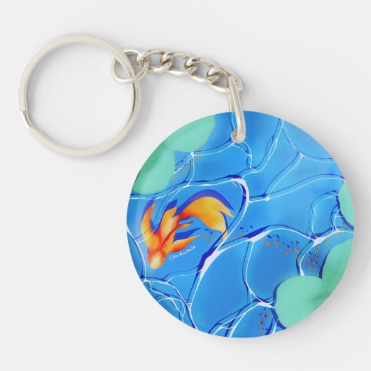Vibrant Sunset Circle-Ornament Sleutelhanger (Voorkant)