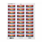 Vibrant Sunset Dolphins Jumping Ocean Address Etiket (Full Sheet)