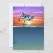 Vibrant Sunset Dolphins Jumping Ocean Birthday Kaart (Achterkant)