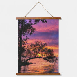 Vibrant Sunset Over Tranquil Waters Wall Art Hangend Wandkleed
