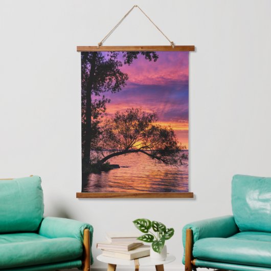 Vibrant Sunset Over Tranquil Waters Wall Art Hangend Wandkleed (Woonkamer)