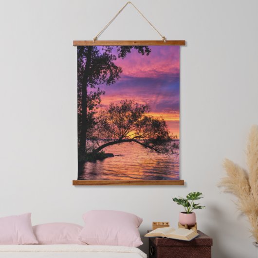 Vibrant Sunset Over Tranquil Waters Wall Art Hangend Wandkleed (Slaapkamer)