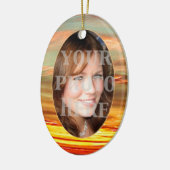 Vibrant Sunset Photo Lijst Oval Ornament (Links)