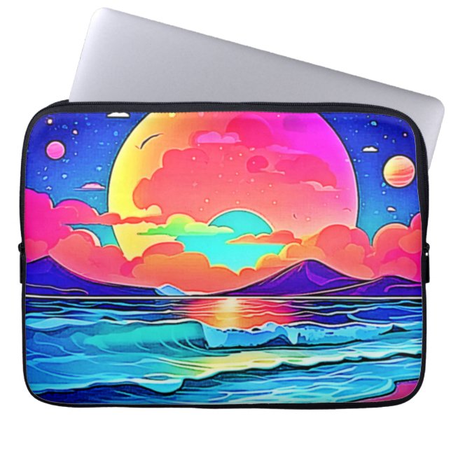 Vibrant Sunset Seascape Laptop Sleeve (Voorkant)