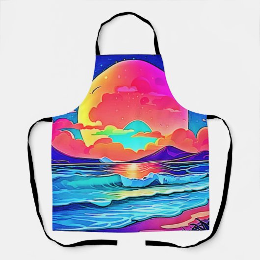 Vibrant Sunset Seascape Schort (Voorkant)