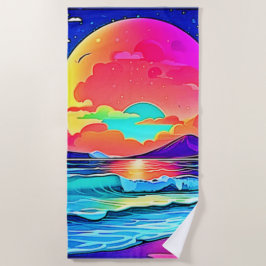 Vibrant Sunset Seascape Strandlaken