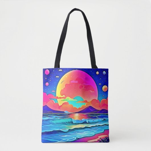 Vibrant Sunset Seascape Tote Bag (Voorkant)