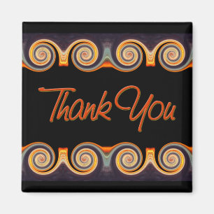 Vibrant Sunset Swirl Bedankt Magnet