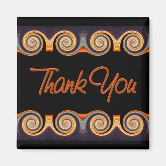 Vibrant Sunset Swirl Bedankt Magnet (Voorkant)