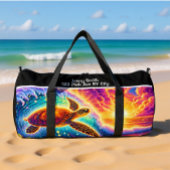 Vibrant Sunset Turtle Travel Monogram Personalize Plunjezak
