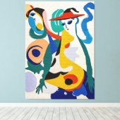 Vibrant Surrealism Cubist Figures Fine Art Canvas Afdruk (Insitu (Houten vloer))