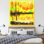 "Vibrant Swamp Forest": "Cute Painting". Bestel nu Canvas Afdruk (Insitu (Slaapkamer))
