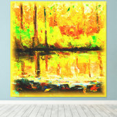 "Vibrant Swamp Forest": "Cute Painting". Bestel nu Canvas Afdruk (Insitu (Houten vloer))