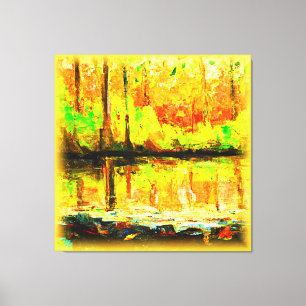 "Vibrant Swamp Forest": "Cute Painting". Bestel nu Canvas Afdruk