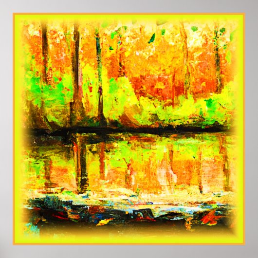 "Vibrant Swamp Forest": "Cute Painting". Bestel nu Poster (Voorkant)