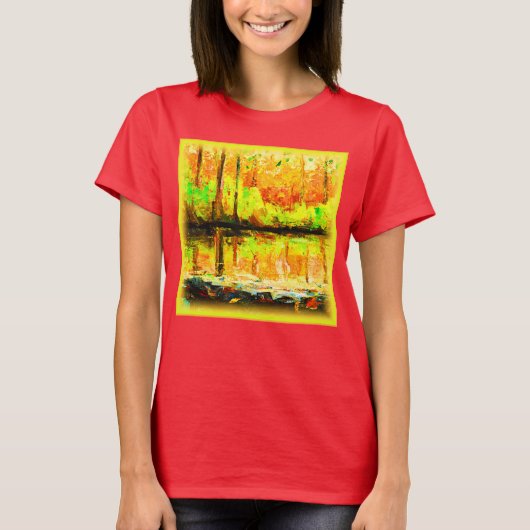 "Vibrant Swamp Forest": "Cute Painting". Bestel nu T-shirt (Voorkant)