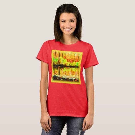 "Vibrant Swamp Forest": "Cute Painting". Bestel nu T-shirt (Voorkant volledig)