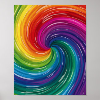 Vibrant Swirl Abstracte print