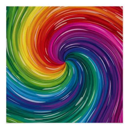 Vibrant Swirl Abstracte print Perfect Poster (Voorkant)