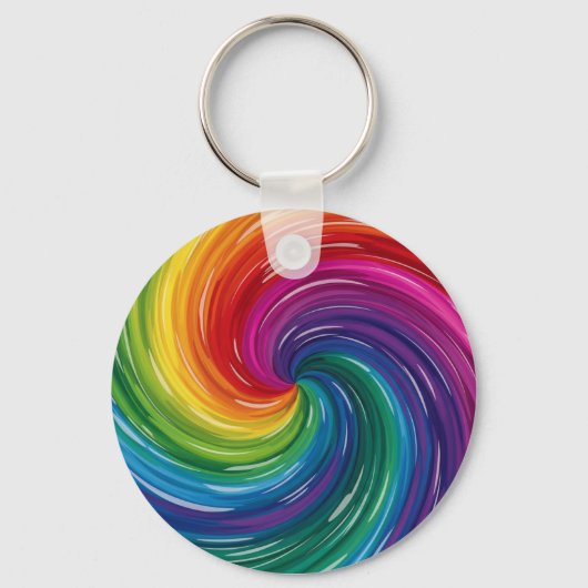 Vibrant Swirl Abstracte print Sleutelhanger (Voorkant)
