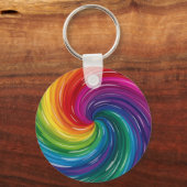 Vibrant Swirl Abstracte print Sleutelhanger (Achterkant)