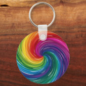 Vibrant Swirl Abstracte print Sleutelhanger (Voorkant)