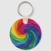Vibrant Swirl Abstracte print Sleutelhanger (Achterkant)
