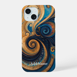 Vibrant Swirl Art Phone Hoesje – gepersonaliseerd  iPhone 15 Case