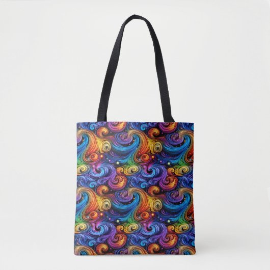 Vibrant Swirl Pattern Fleece Blanket Tote Bag (Voorkant)