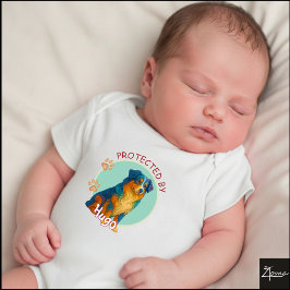 Vibrant Swirl Quilled Australian Shep Dog Portrait Romper