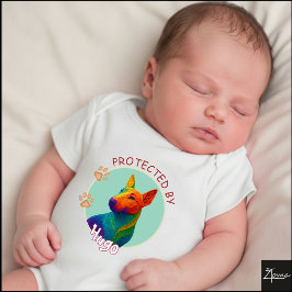 Vibrant Swirl Quilled Bull Terrier dog Portrait Romper