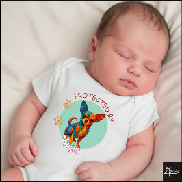 Vibrant Swirl Quilled Chihuahua dog Portrait Romper