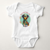 Vibrant Swirl Quilled Dalmatian Dog Portrait Romper (Voorkant)