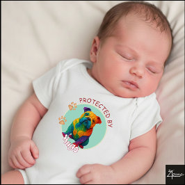 Vibrant Swirl Quilled English Bulldog Portrait Romper